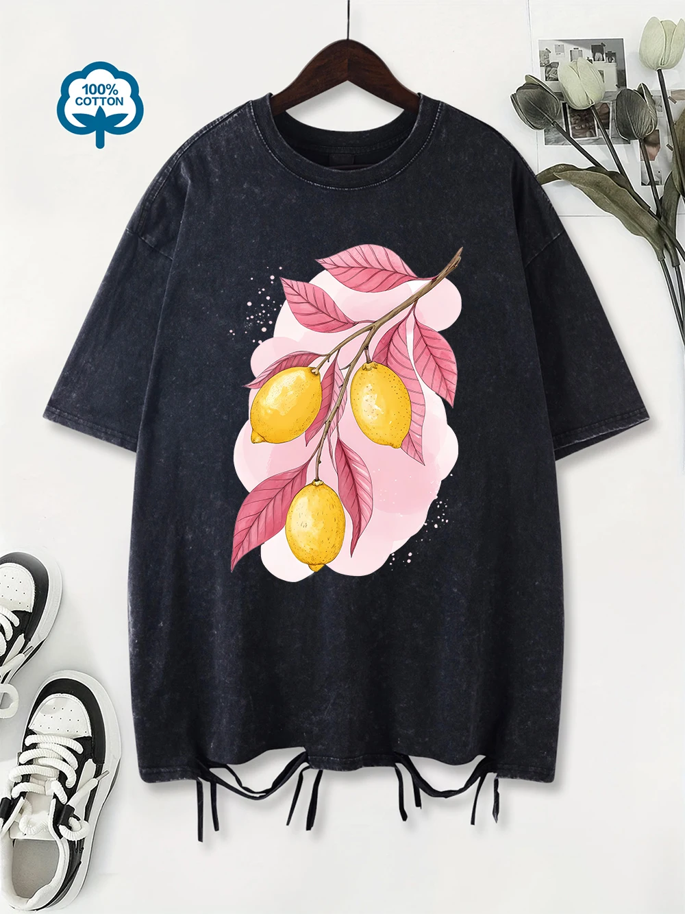 Ripe Lemons Printing Washed T-Shirts Womens Cotton Oversize Tops Comfortable O-Neck Distressed T Shirts Summer Womans Clothes
Ripe Lemons Printing Washed T-Shirts Womens Cotton Oversize Tops Comfortable O-Neck Distressed T Shirts Summer Womans Clothes