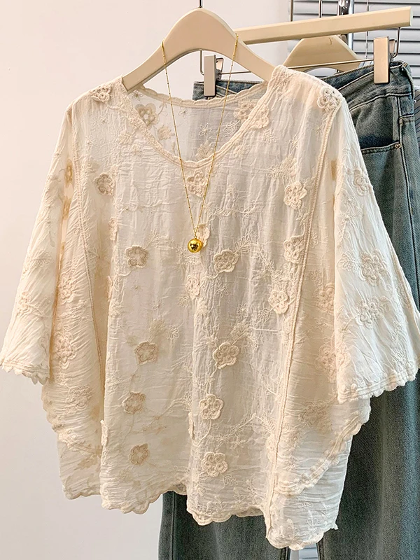 2026 Summer New Korean Design Cotton Floral Embroidery Versatile Casual Anti-Aging High-End Feeling Small Shirt Top
2026 Summer New Korean Design Cotton Floral Embroidery Versatile Casual Anti-Aging High-End Feeling Small Shirt Top