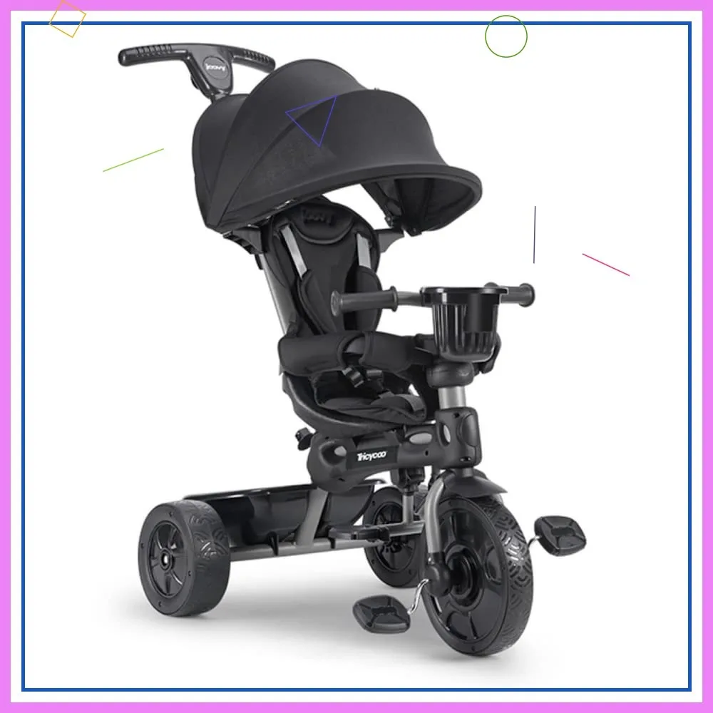 4-Stage Kids Tricycle with Wide Front Tire, Adjustable Parent Handle, Safety Harness, Washable Seat, Canopy
4-Stage Kids Tricycle with Wide Front Tire, Adjustable Parent Handle, Safety Harness, Washable Seat, Canopy