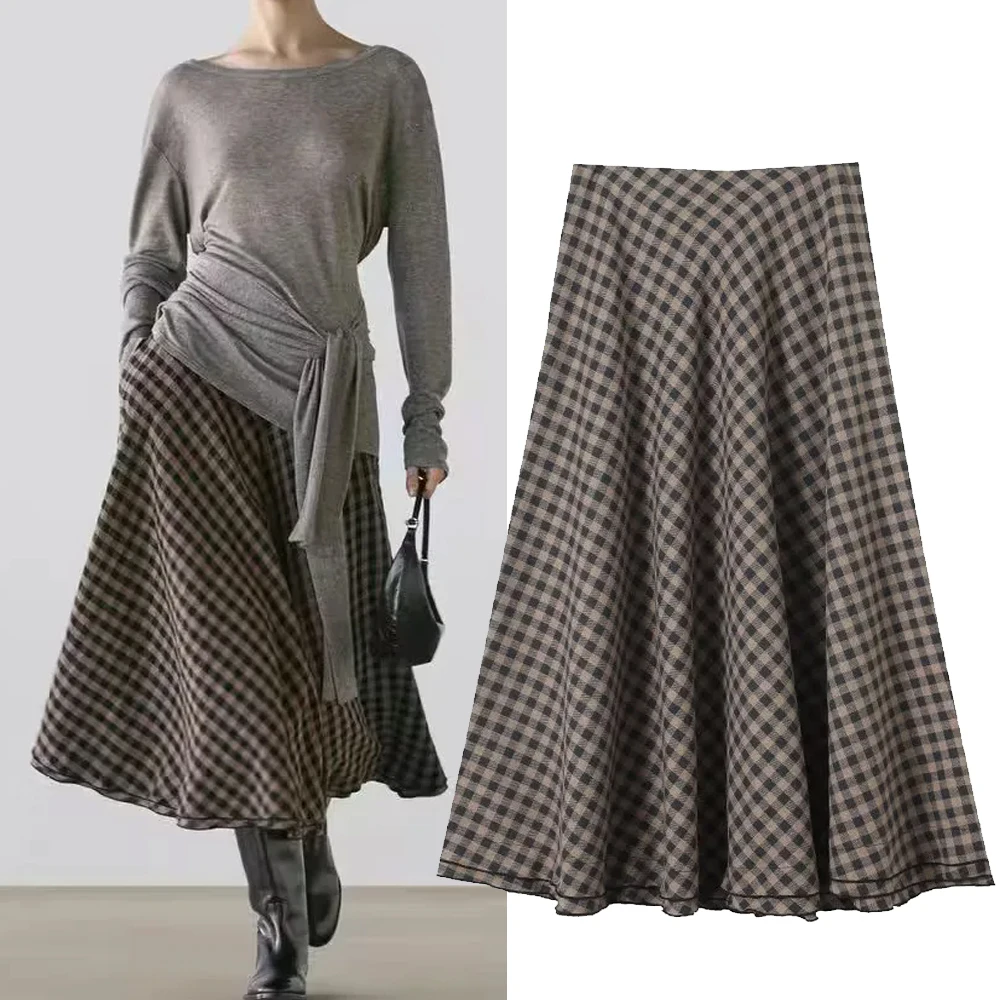 Fashionable Retro Plaid Skirt for Women Casual Versatile A-Line Skirt mid Waist Design Spring Season Ladies' Fashion
Fashionable Retro Plaid Skirt for Women Casual Versatile A-Line Skirt mid Waist Design Spring Season Ladies' Fashion