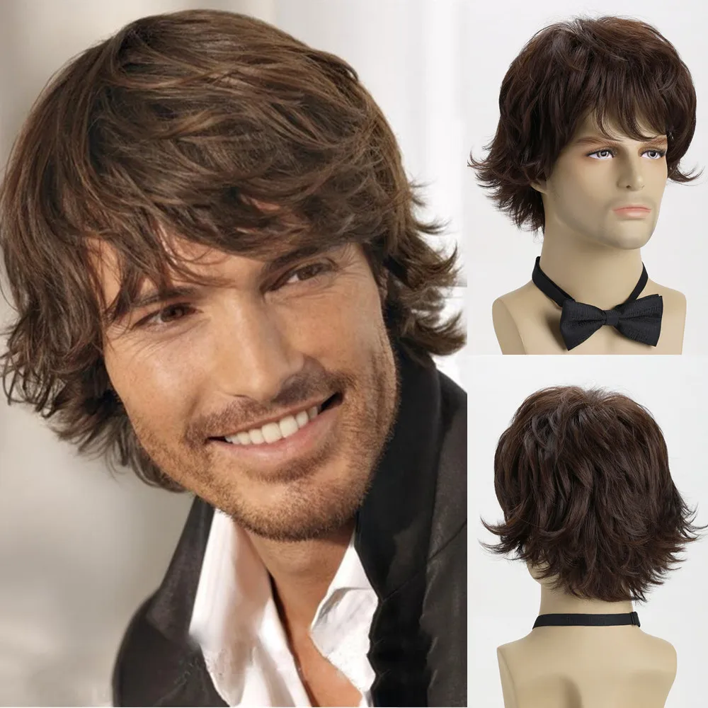 SQRDGQ Synthetic Wig With Bangs Short Wigs Male Natural Wavy Wigs For Men Brown Black Wig Man Pixie Cut Wig Heat Resistant Fiber
SQRDGQ Synthetic Wig With Bangs Short Wigs Male Natural Wavy Wigs For Men Brown Black Wig Man Pixie Cut Wig Heat Resistant Fiber