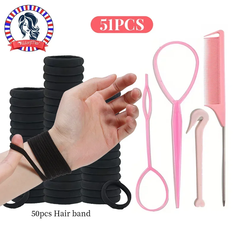 54pcs Braiding Tool Set with 2 Topsy Tail, Rat Tail Comb, Hair Hook & 50 Hair Bands - Professional Hair Styling Accessories
54pcs Braiding Tool Set with 2 Topsy Tail, Rat Tail Comb, Hair Hook & 50 Hair Bands - Professional Hair Styling Accessories
