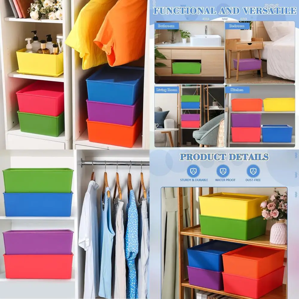 Штабелируемые пластиковые контейнеры для хранения с крышками, 6 шт., 14,4 x 10,4 x 5,1, декоративный органайзер для одежды, полки, гаража, шкафа,
Штабелируемые пластиковые контейнеры для хранения с крышками, 6 шт., 14,4 x 10,4 x 5,1, декоративный органайзер для одежды, полки, гаража, шкафа,