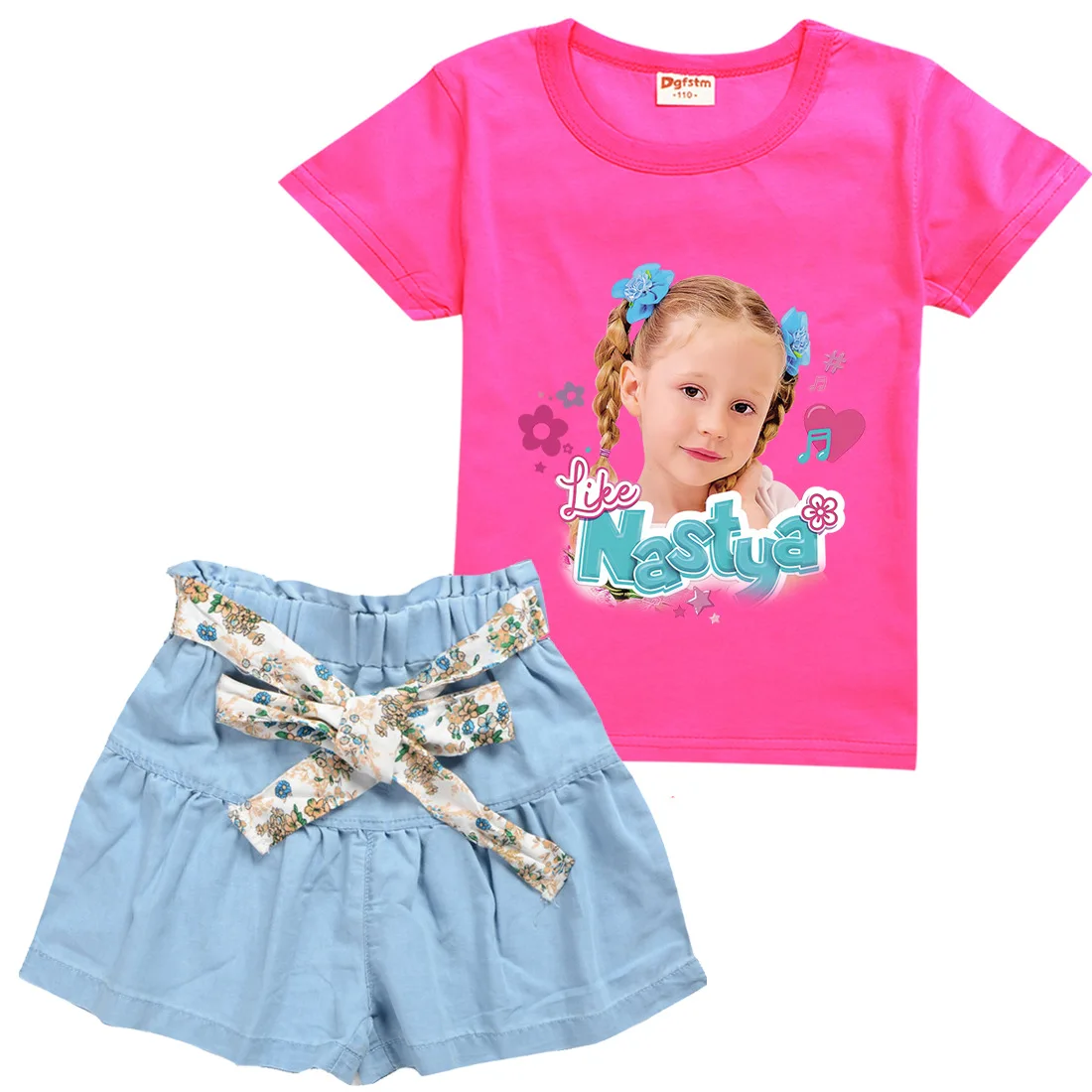 Cute Like Nastya Show Clothes Kids Short Sleeve T-shirt and Big Bow Skirts 2pcs Set Baby Girls Princess Outfits Children's Sets
Cute Like Nastya Show Clothes Kids Short Sleeve T-shirt and Big Bow Skirts 2pcs Set Baby Girls Princess Outfits Children's Sets