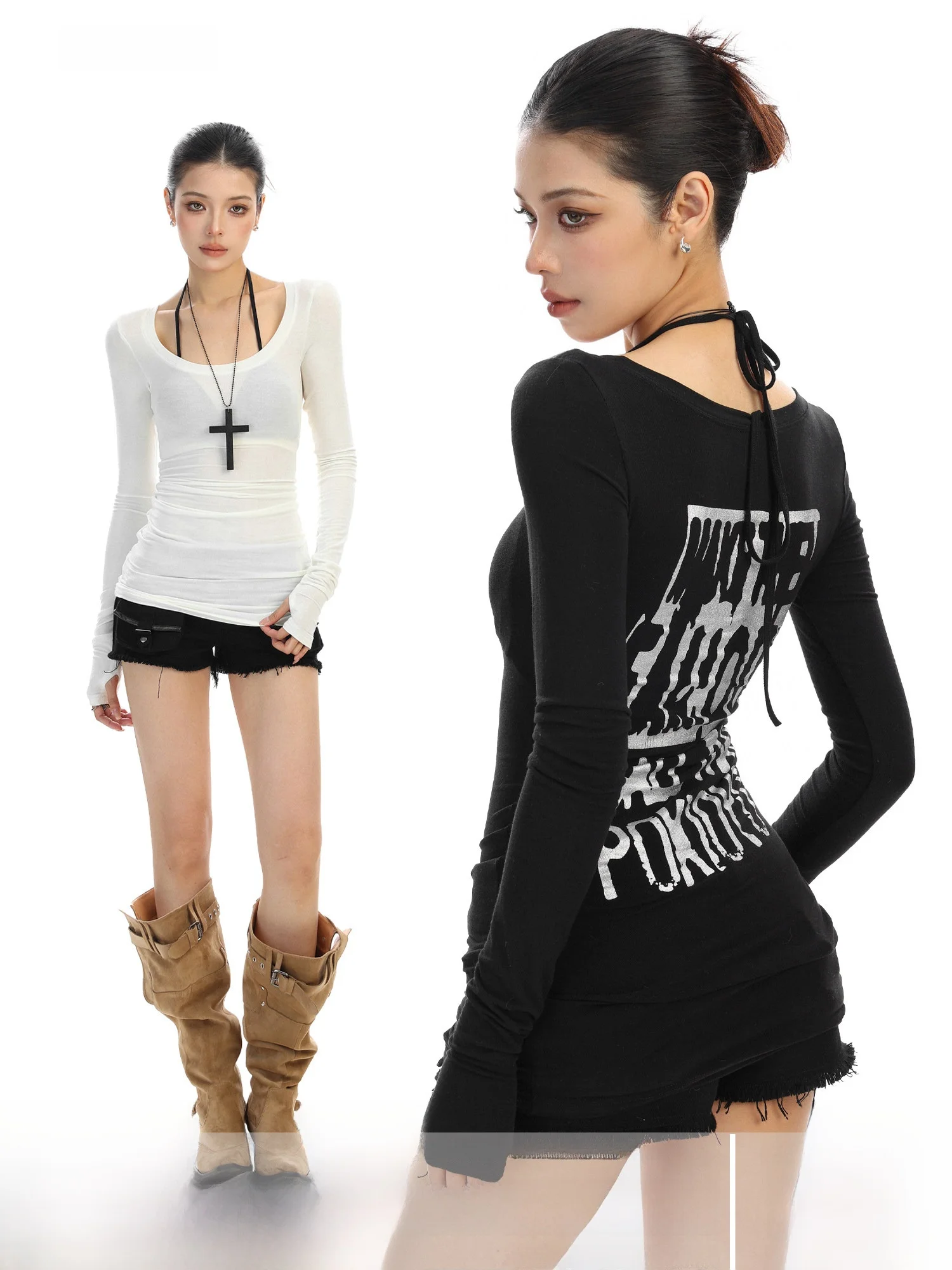 Американская женская футболка с длинным рукавом, весенняя, приталенная, с принтом, U-образным вырезом, средней длины, мягкая, удобная, дышащая
Американская женская футболка с длинным рукавом, весенняя, приталенная, с принтом, U-образным вырезом, средней длины, мягкая, удобная, дышащая