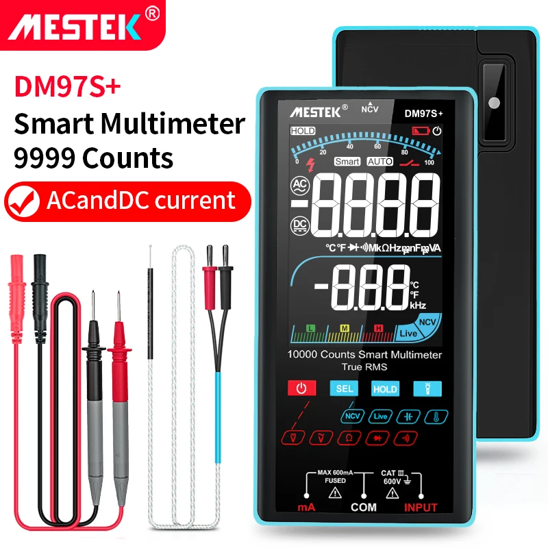 Digital Multimeter LCD Color Display DC AC Voltage Current Capacitance Ohm Diode Multimetro NCV Hz Live wire Tester Multimeter
Digital Multimeter LCD Color Display DC AC Voltage Current Capacitance Ohm Diode Multimetro NCV Hz Live wire Tester Multimeter