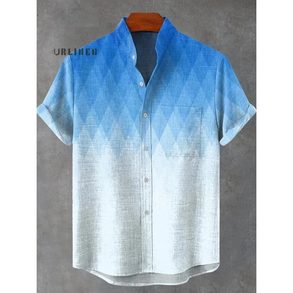 Лето 202, новые разноцветные градиентные 3D-печатки, повседневные модные льняные гавайские мужские и женские рубашки с короткими рукавами
Лето 202, новые разноцветные градиентные 3D-печатки, повседневные модные льняные гавайские мужские и женские рубашки с короткими рукавами