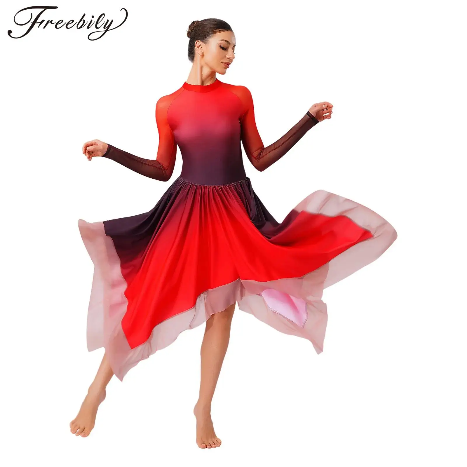 Женский современный лирический танцевальный костюм с градиентной сеткой, праздничное платье-купальник для фигурного катания, танцевальная одежда, балетное платье
Женский современный лирический танцевальный костюм с градиентной сеткой, праздничное платье-купальник для фигурного катания, танцевальная одежда, балетное платье