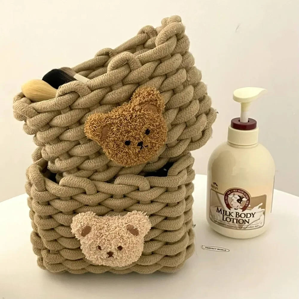 New Cartoon Animals Storage Basket Handmade Woven Little Bear Desktop Organizer Cotton Rope Home Decor Toys Cosmetics
New Cartoon Animals Storage Basket Handmade Woven Little Bear Desktop Organizer Cotton Rope Home Decor Toys Cosmetics