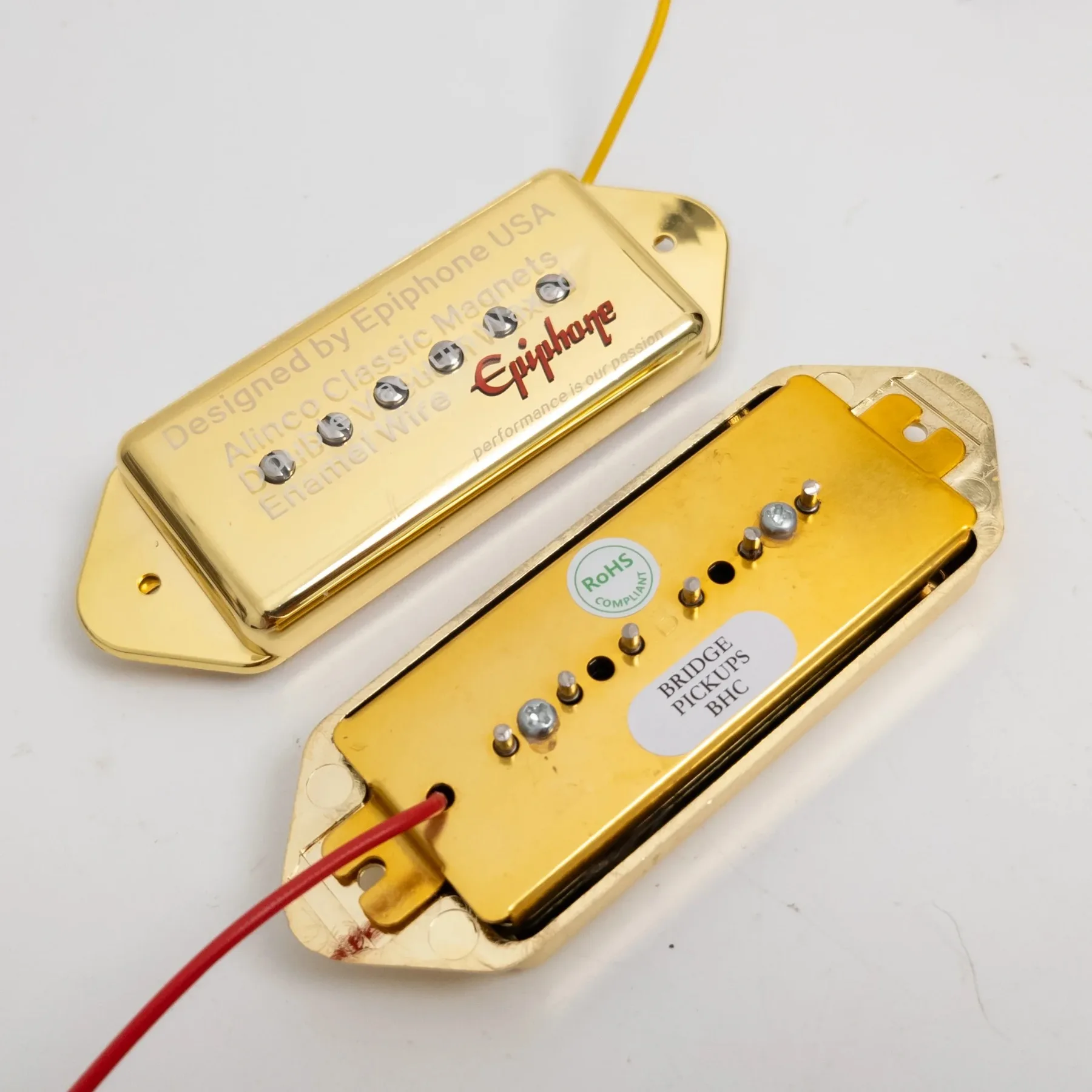 Alnico 5 P90 Dogear Single Coil Pickups Neck & Bridge for LP SG M Series Electric Guitar, Low Gauss
Alnico 5 P90 Dogear Single Coil Pickups Neck & Bridge for LP SG M Series Electric Guitar, Low Gauss
