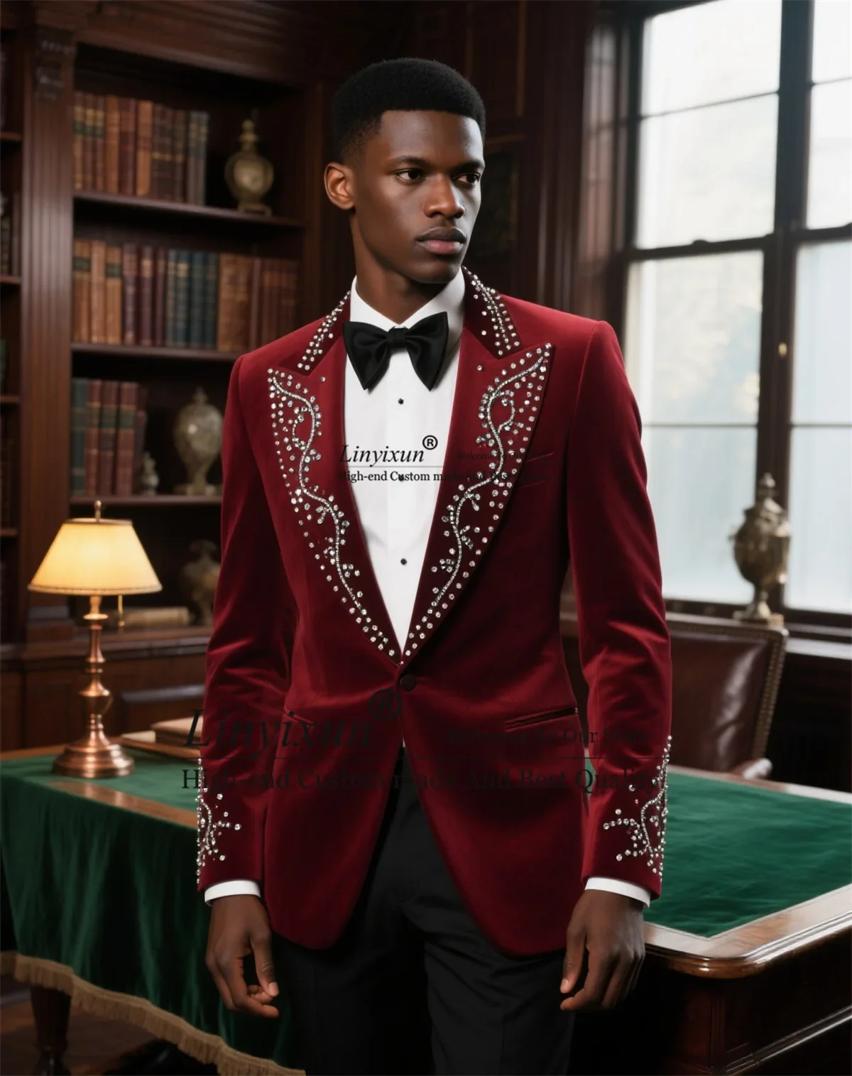 Sparrkly Ornament Rhinestones Men Suits 2 Pieces Sets Groom Male Blazers Formal Ropa hombre Customized Slim Fit Wedding Tuxedos
Sparrkly Ornament Rhinestones Men Suits 2 Pieces Sets Groom Male Blazers Formal Ropa hombre Customized Slim Fit Wedding Tuxedos