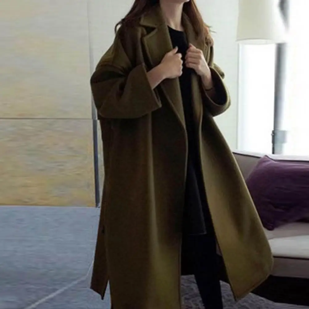 Women Winter Overcoat Solid Color Turn-down Collar Cardigan Long Sleeves Thicken Long Style Women Fall Coat Female Clothes
Women Winter Overcoat Solid Color Turn-down Collar Cardigan Long Sleeves Thicken Long Style Women Fall Coat Female Clothes
