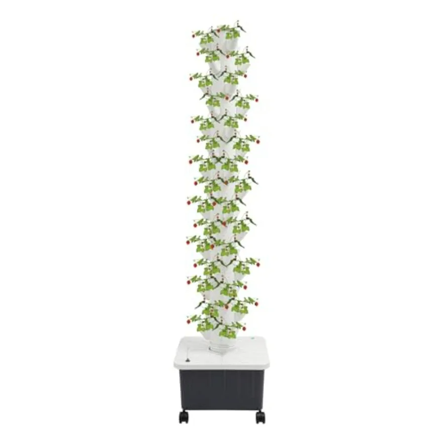 15-Tier hydroponic growing tower for herbs, vegetables, strawberries; white plastic; compact vertical garden kit with water pum
15-Tier hydroponic growing tower for herbs, vegetables, strawberries; white plastic; compact vertical garden kit with water pum