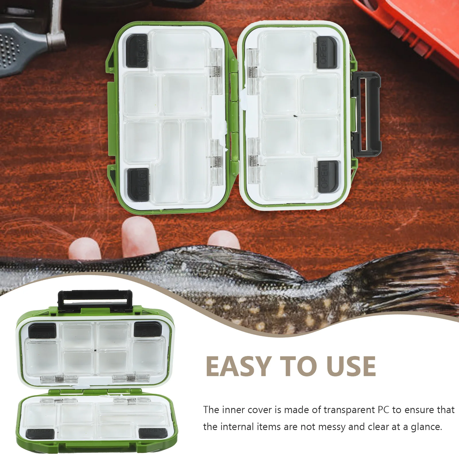 Luya Waterproof Accessories Box Fishing Equipment Tackle Part Hook Bait Storage High Strength ABS Case Transparent PC
Luya Waterproof Accessories Box Fishing Equipment Tackle Part Hook Bait Storage High Strength ABS Case Transparent PC