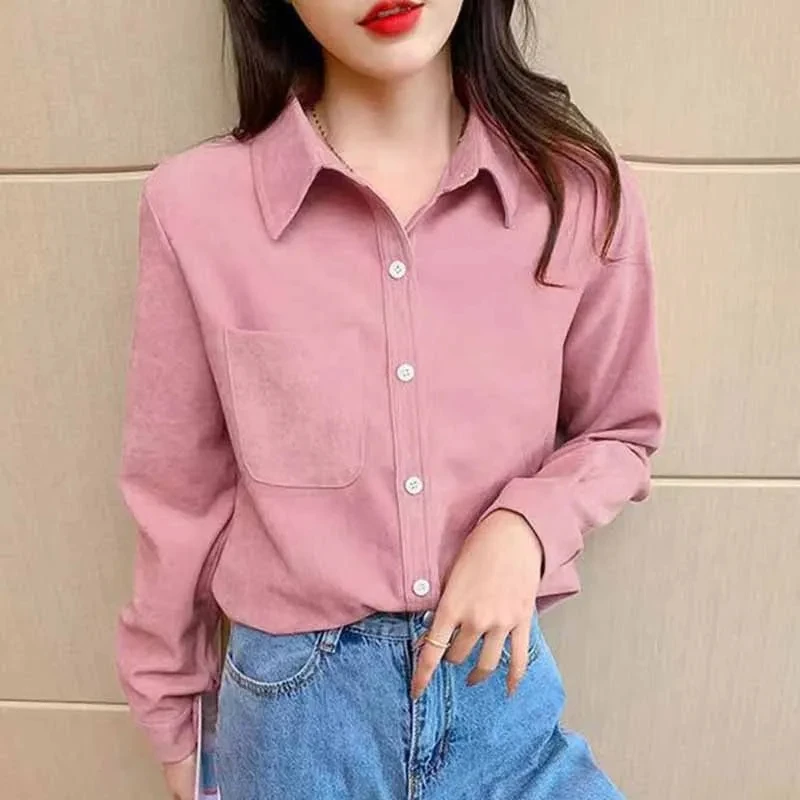 2024Spring Autumn New Female Frosted Plush Blouse Coat Women Top Grade Fashion Corduroy Long Sleeved Solid Color Cardigan Shirts
2024Spring Autumn New Female Frosted Plush Blouse Coat Women Top Grade Fashion Corduroy Long Sleeved Solid Color Cardigan Shirts