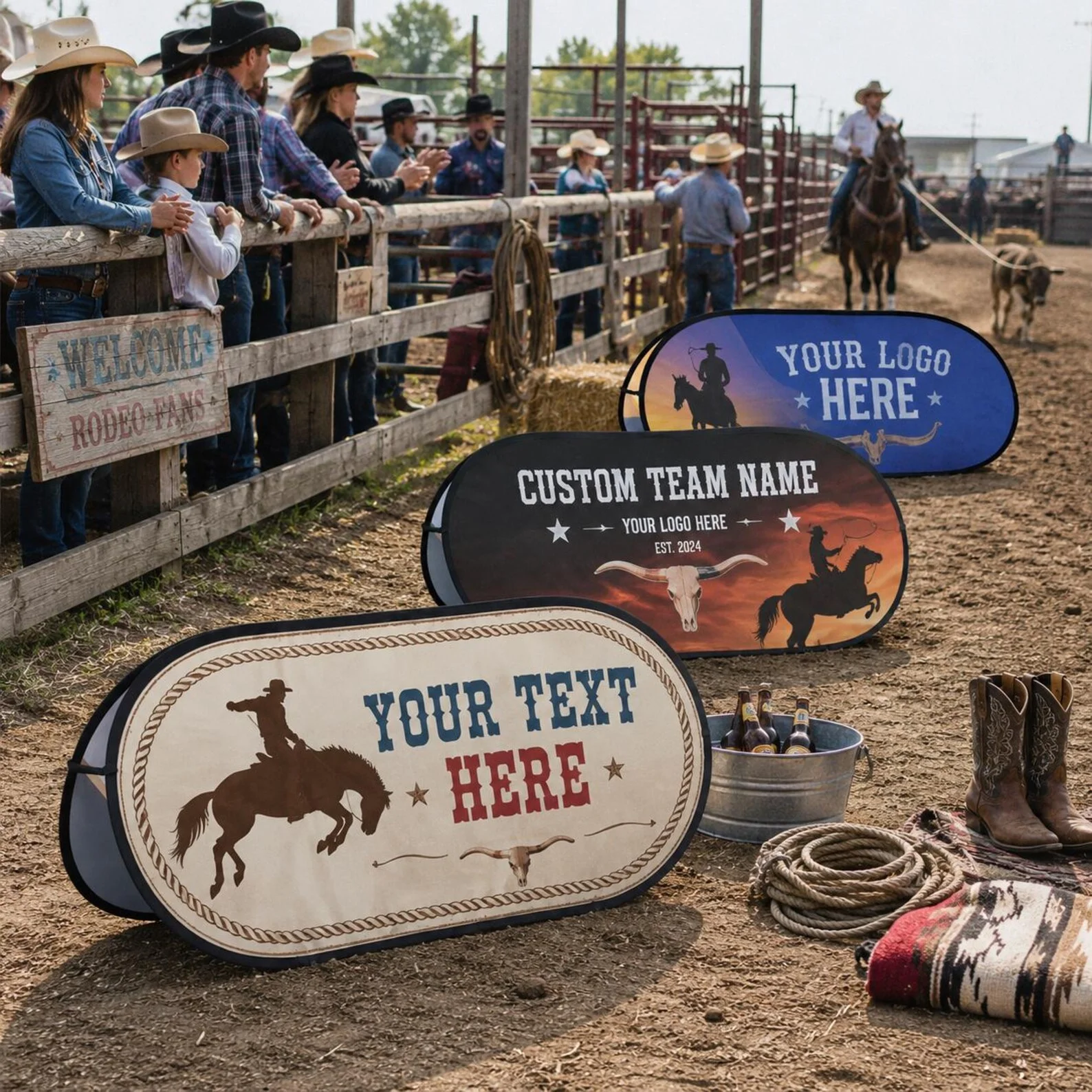Custom Pop-up Banner Personalized Western Rodeo Cowboy Theme A-Frame Sign for Outdoor Sports Event Party Trade Show Display 1pc
Custom Pop-up Banner Personalized Western Rodeo Cowboy Theme A-Frame Sign for Outdoor Sports Event Party Trade Show Display 1pc