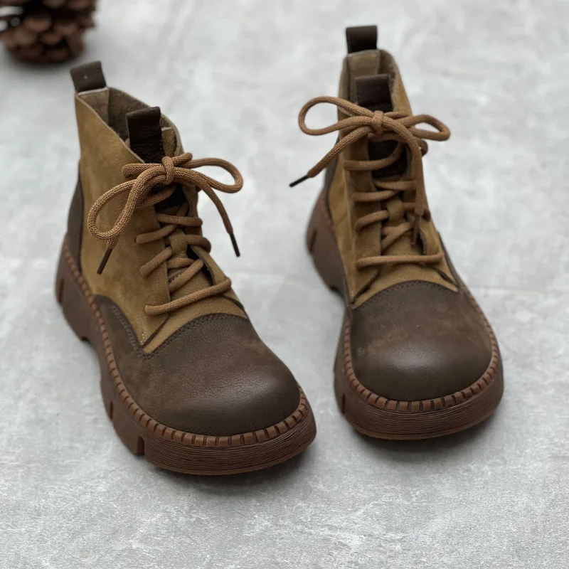 GKTINOO Genuine Leather Short Boots Women 2023 Autumn Winter New Round Toe Mix Color Retro Thick Soled Shoes Ankle Boots
GKTINOO Genuine Leather Short Boots Women 2023 Autumn Winter New Round Toe Mix Color Retro Thick Soled Shoes Ankle Boots