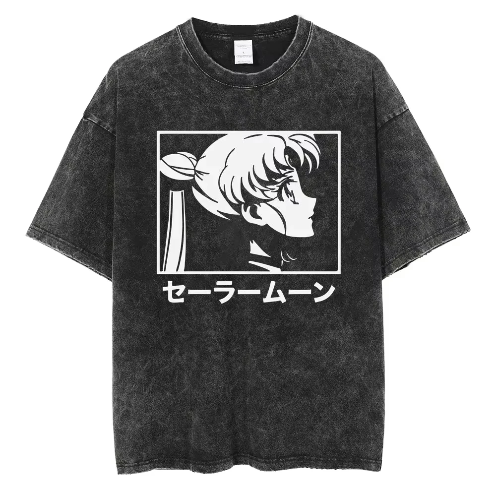 Sailor Moon Anime Printed Washed T-shirt Summer New Cotton Men's Women's Loose Casual Retro Trendy Short Sleeve Top
Sailor Moon Anime Printed Washed T-shirt Summer New Cotton Men's Women's Loose Casual Retro Trendy Short Sleeve Top