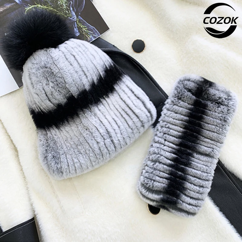 New Good Elastic Girls Natural Fur Scarves Hats Sets Winter Women Warm Real Rex Rabbit Fur Scarf Hat Set Knitted Fur Muffler Cap
New Good Elastic Girls Natural Fur Scarves Hats Sets Winter Women Warm Real Rex Rabbit Fur Scarf Hat Set Knitted Fur Muffler Cap