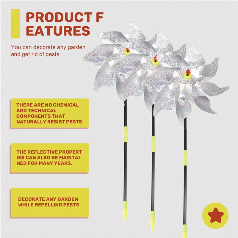 -AA95 3 Pieces Windmills, Bird Repellent,Fruit Garden,Reflective Windmill, Bird Repellent, Bird Repellent, Reflective Windmill
-AA95 3 Pieces Windmills, Bird Repellent,Fruit Garden,Reflective Windmill, Bird Repellent, Bird Repellent, Reflective Windmill