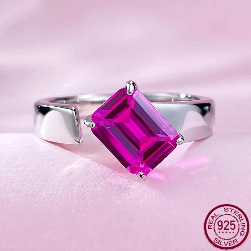 Новое рупино-розовое кольцо S925 открытое для женщин, европейские и американские модные универсальные свадебные украшения 
Новое рупино-розовое кольцо S925 открытое для женщин, европейские и американские модные универсальные свадебные украшения