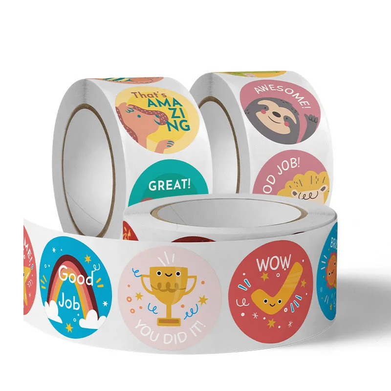 500Pcs/Roll Adhesive Coated Paper For Kids Reward Seal Labels DIY Decoration Cartoon Pattern Good Job Sticker Self-adhesive
500Pcs/Roll Adhesive Coated Paper For Kids Reward Seal Labels DIY Decoration Cartoon Pattern Good Job Sticker Self-adhesive