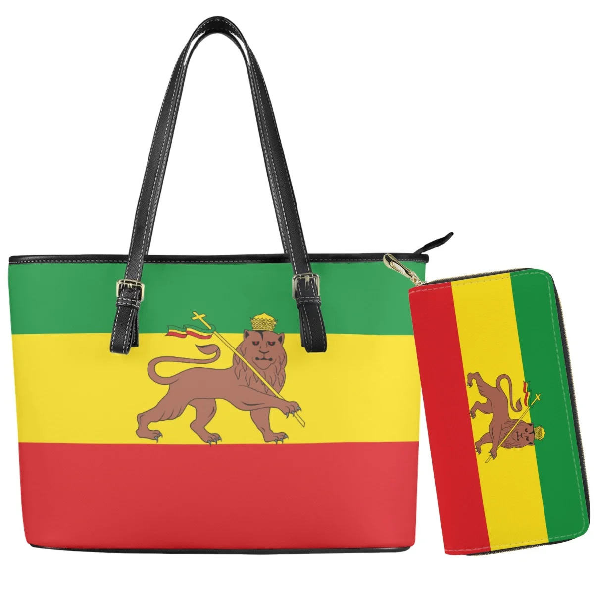 New Ethiopia Country Flag Medal Lion Handbag Wallet Set Soft Durable Fade-resistant Polyester Shoulder Bags for Teen Girls Woman
New Ethiopia Country Flag Medal Lion Handbag Wallet Set Soft Durable Fade-resistant Polyester Shoulder Bags for Teen Girls Woman