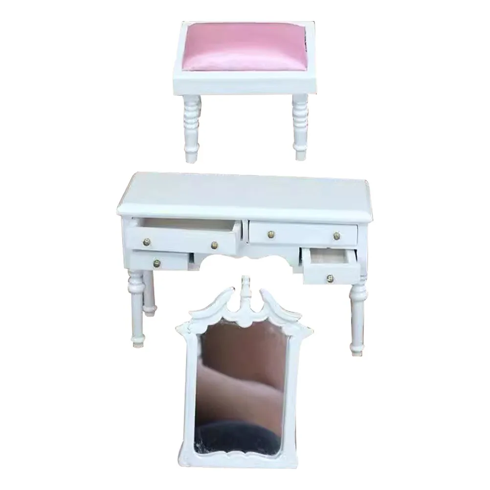 1Set 1:12 Scale White Miniature Dressing Table Set Stool Openable Drawers Sturdy Elegant Dollhouse Bedroom Living Room
1Set 1:12 Scale White Miniature Dressing Table Set Stool Openable Drawers Sturdy Elegant Dollhouse Bedroom Living Room