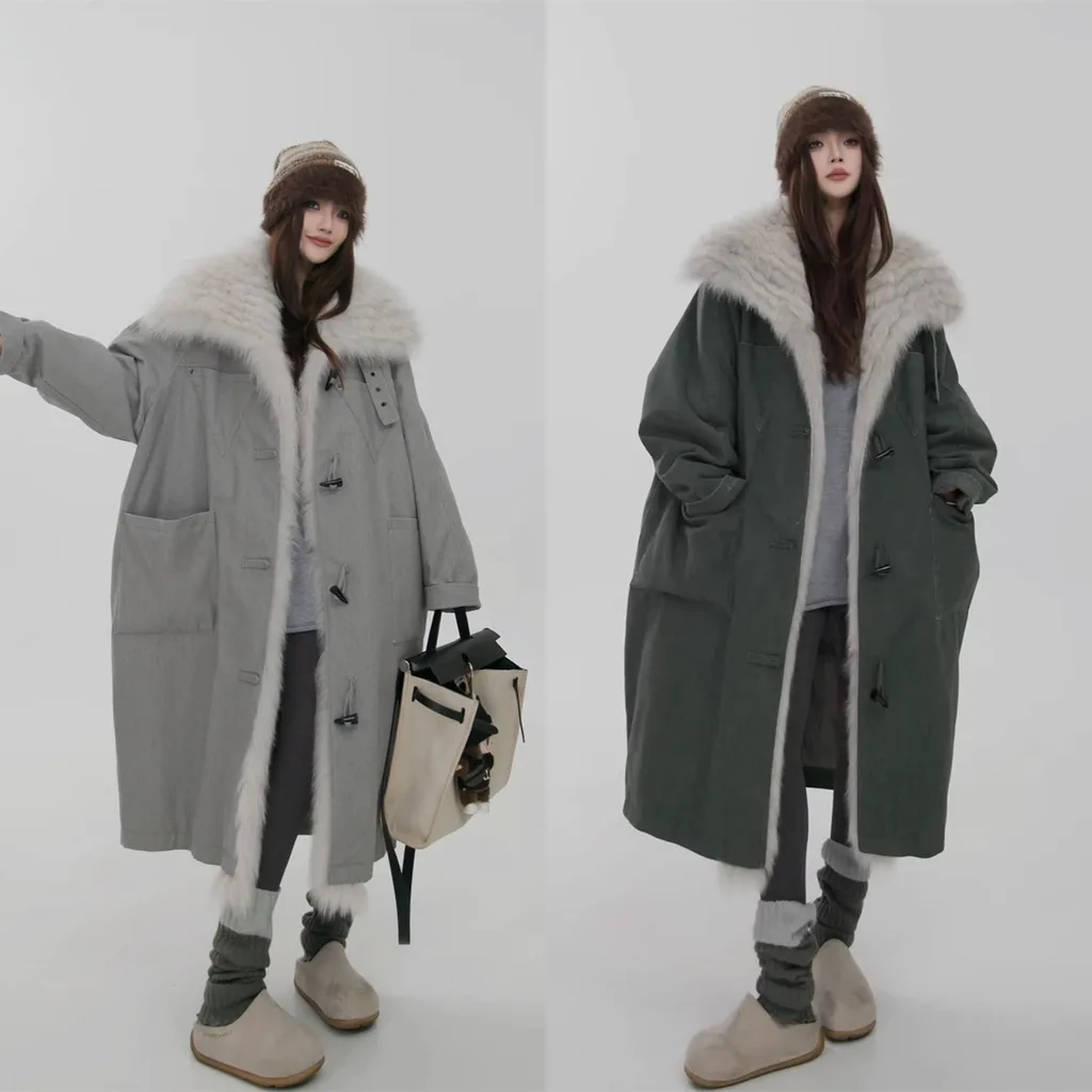 Winter Warm Single Button Commuter Sle Long Sve Lapel Puffer Jaet Women Loose Fur Collar Fake Fur Coat
Winter Warm Single Button Commuter Sle Long Sve Lapel Puffer Jaet Women Loose Fur Collar Fake Fur Coat