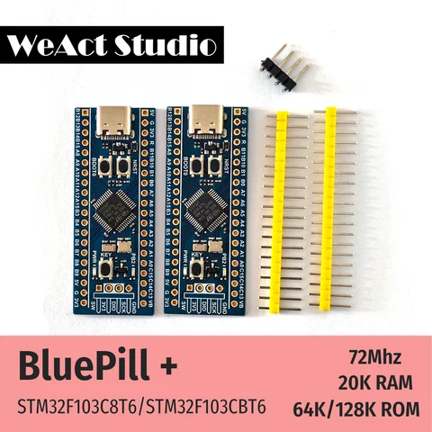 WeAct STM32F103C8T6 STM32F103CBT6 STM32F103 STM32F1 Bluepill Plus ARM STM32 Módulo de placa de desarrollo de sistema mínimo