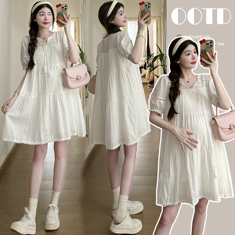 2025 New Summer Maternity Dress: Flowy French Lace A-Line with Floral Embroidery & Adjustable Tie Waist – Stylish & Breathable
2025 New Summer Maternity Dress: Flowy French Lace A-Line with Floral Embroidery & Adjustable Tie Waist – Stylish & Breathable