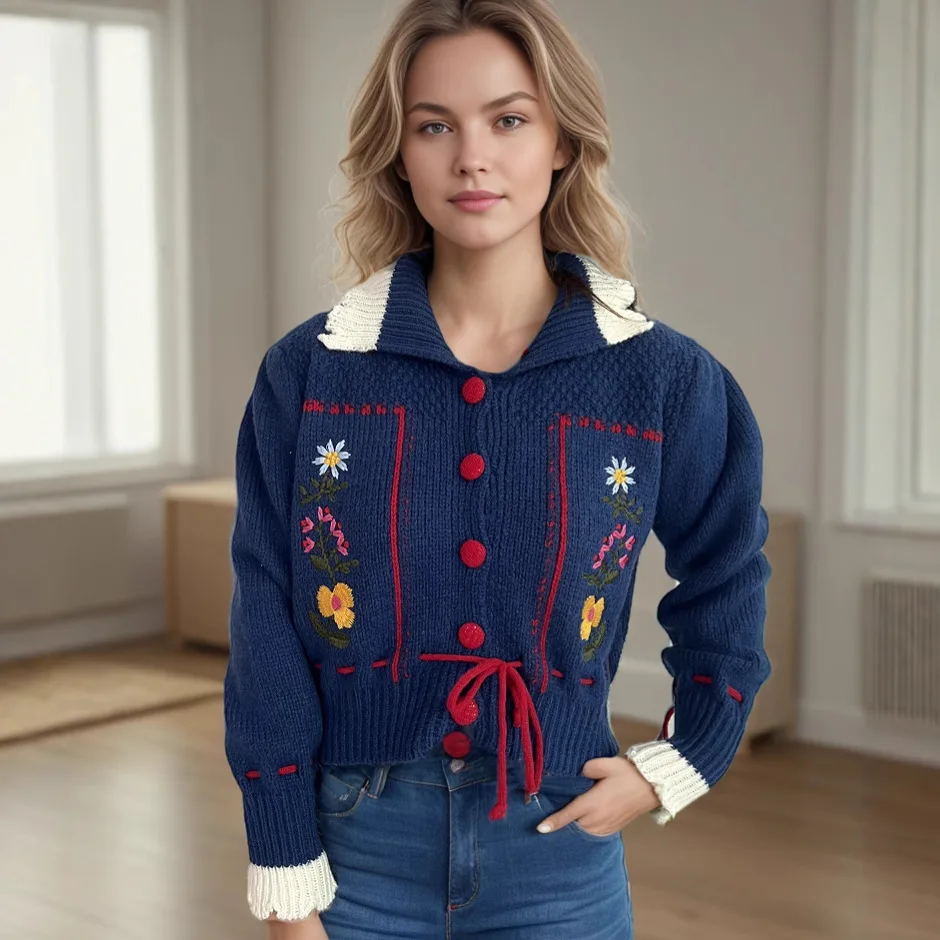 2025 Women Knitted Jackets Woman's Knitted Embroidery Jacket Chic Long Sleeve Cropped Jacket Lady Coats Street Outerwears Tops
2025 Women Knitted Jackets Woman's Knitted Embroidery Jacket Chic Long Sleeve Cropped Jacket Lady Coats Street Outerwears Tops