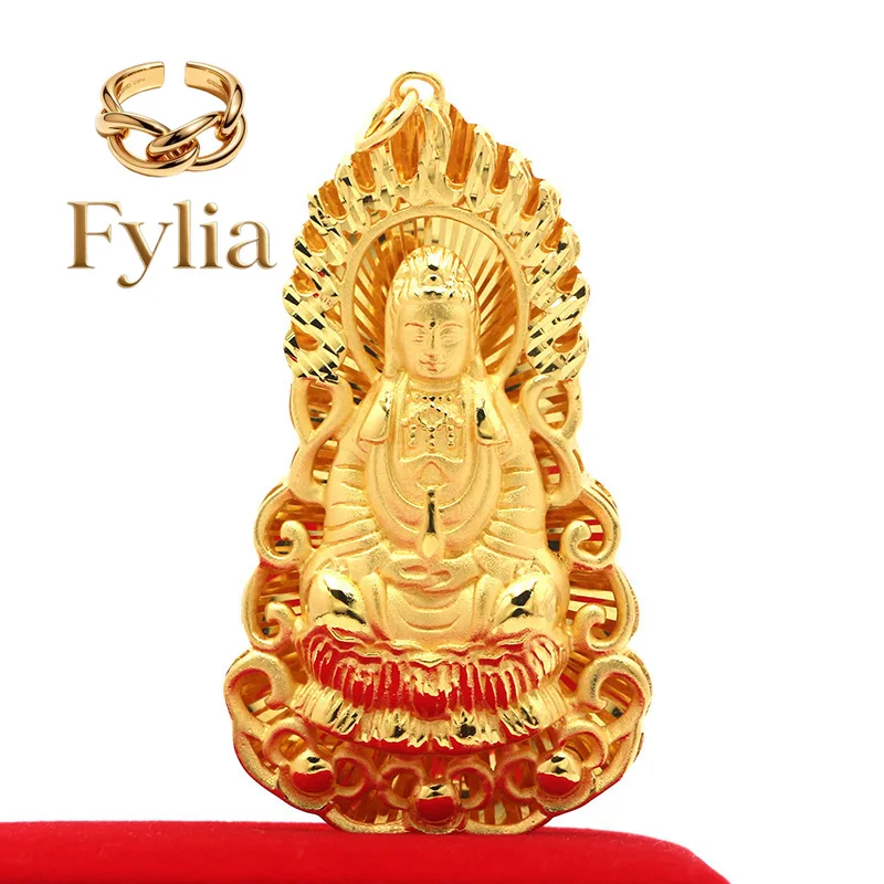 Fylia Jewelry Large size 9999 24K real gold jewelry Guanyin pendant necklace to save all living beings three-dimensional gold t
Fylia Jewelry Large size 9999 24K real gold jewelry Guanyin pendant necklace to save all living beings three-dimensional gold t