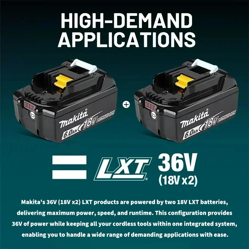 100% оригинальный аккумулятор Makita 18V 6.0Ah BL1860B LXT, литий-ионный, с быстрой зарядкой, совместимый с зарядным устройством Makita DC18RC для беспроводных инструментов.
100% оригинальный аккумулятор Makita 18V 6.0Ah BL1860B LXT, литий-ионный, с быстрой зарядкой, совместимый с зарядным устройством Makita DC18RC для беспроводных инструментов.