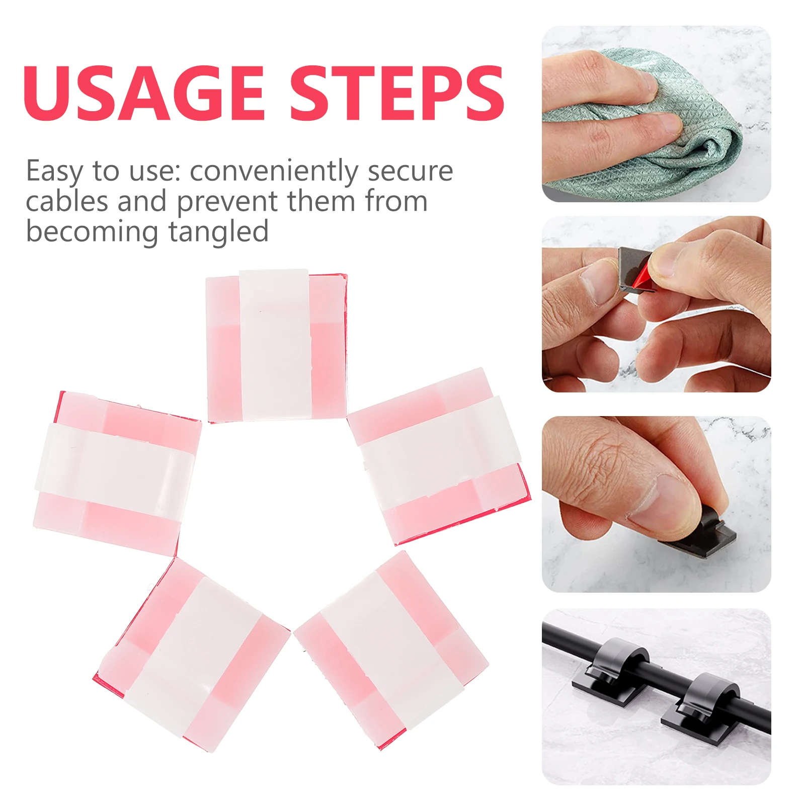 100pcs Cable ganizer Wire Holder Clamps Adhesive Clips Tidy Car Cord Management Black Square Acrylic Transparent Backglue 
100pcs Cable ganizer Wire Holder Clamps Adhesive Clips Tidy Car Cord Management Black Square Acrylic Transparent Backglue