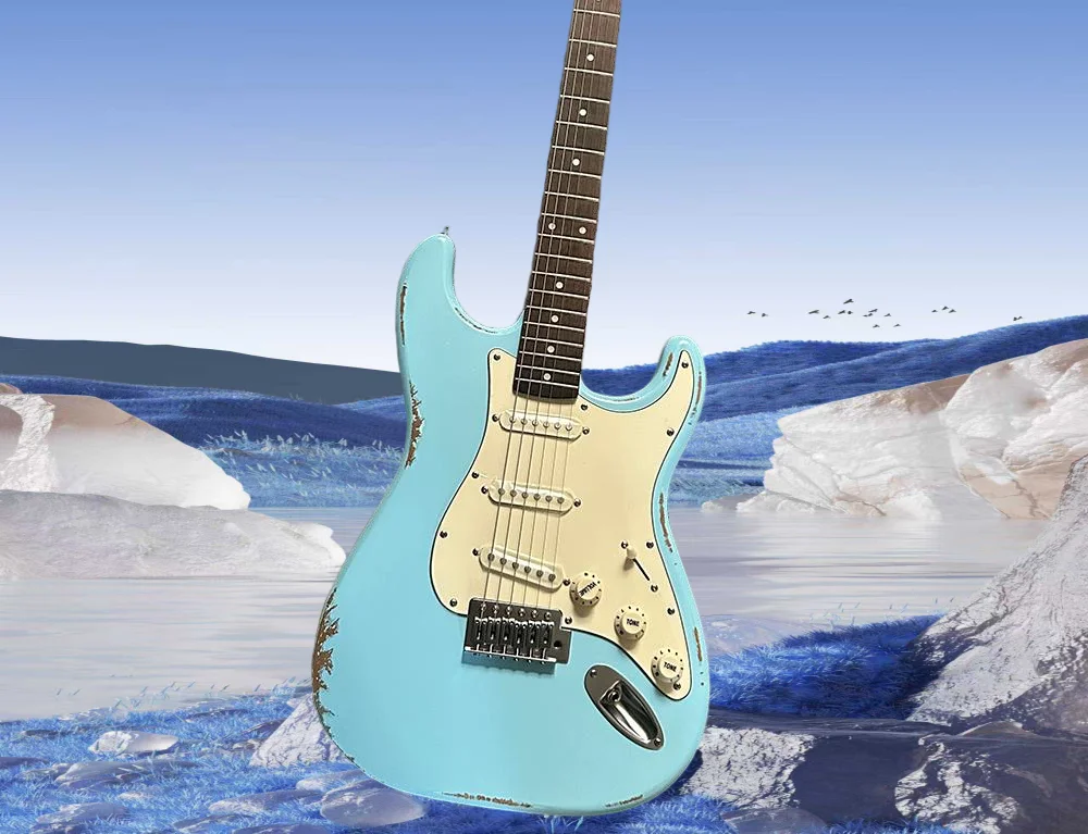 2026 Hot Sale Guitar Blue Color Alder Body Rosewood Fretboard In Stock
2026 Hot Sale Guitar Blue Color Alder Body Rosewood Fretboard In Stock