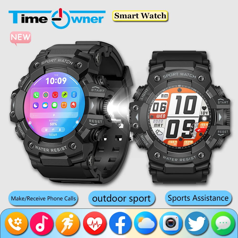 Time Owner Smart Watch IP68 Waterproof outdoor sport Men Bluetooth Call Health Monitor compass With Flashlight 100+ Sports Modes
Time Owner Smart Watch IP68 Waterproof outdoor sport Men Bluetooth Call Health Monitor compass With Flashlight 100+ Sports Modes