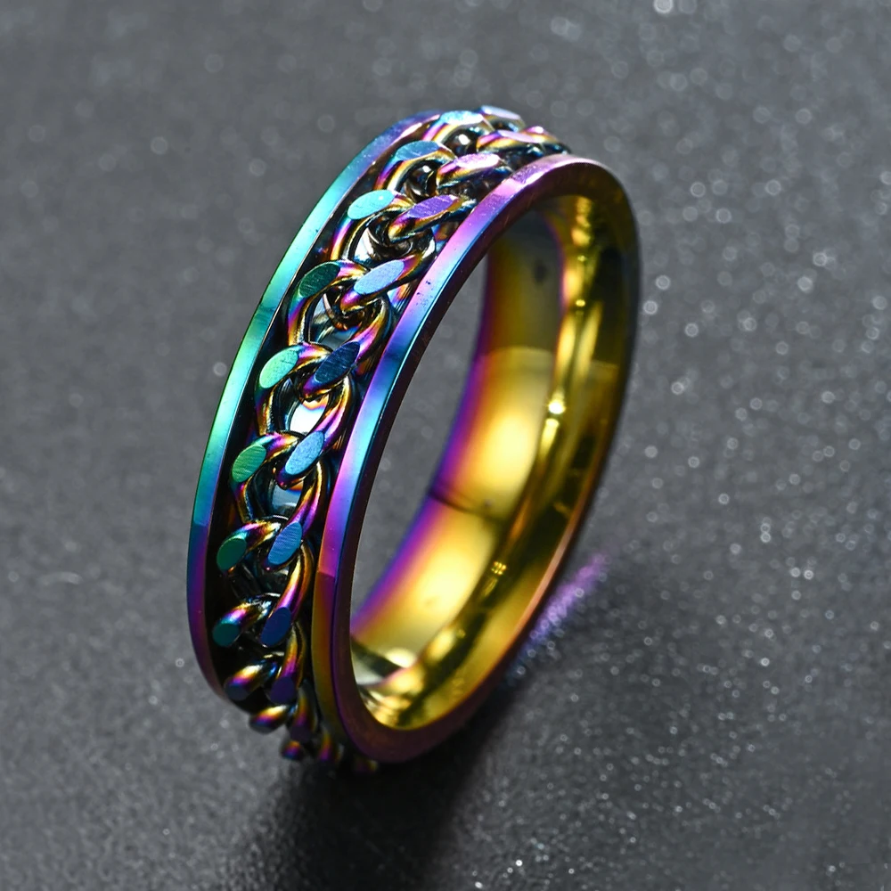 6mm Titanium Steel Rotatable Chain Rings Men Women Stress Ring For Anxiety Couple Jewelry Corkscrew Rings Multifunctional Gift
6mm Titanium Steel Rotatable Chain Rings Men Women Stress Ring For Anxiety Couple Jewelry Corkscrew Rings Multifunctional Gift