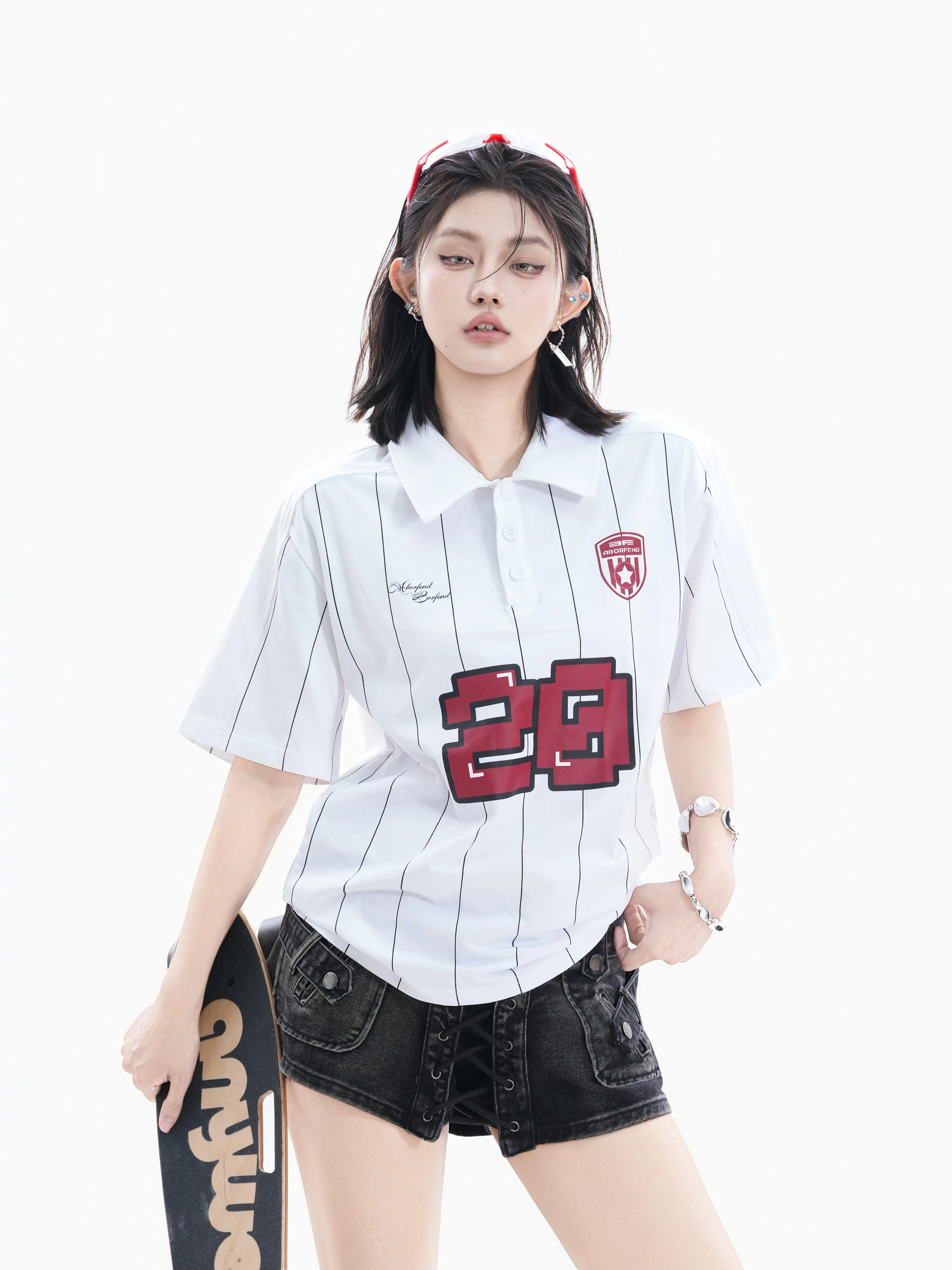 Small Ball American Retro Striped Women's Loose Sporty Short Sleeve Top Trendy Couple's Casual Cotton Shirt
Small Ball American Retro Striped Women's Loose Sporty Short Sleeve Top Trendy Couple's Casual Cotton Shirt