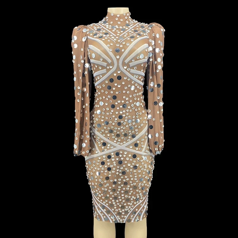 Luxury Crystal Prom Dresses Long Sleeves Sheer Tulle See Through Short Women Sheath Evening Gowns Zipper Back
Luxury Crystal Prom Dresses Long Sleeves Sheer Tulle See Through Short Women Sheath Evening Gowns Zipper Back