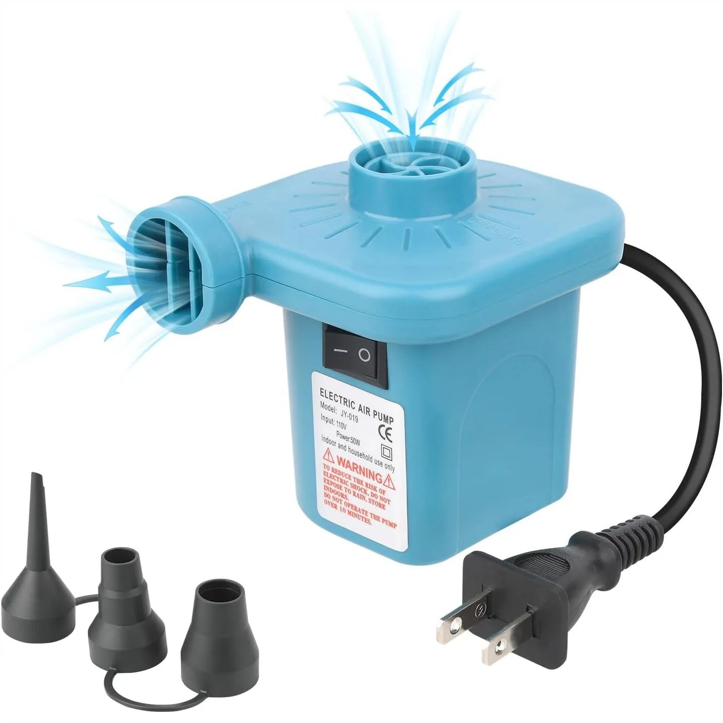 Electric Air Pump for Inflatables, AC/DC Portable Pump with Fast Inflation for Air Mattress Pool Floats and Boat Toys
Electric Air Pump for Inflatables, AC/DC Portable Pump with Fast Inflation for Air Mattress Pool Floats and Boat Toys