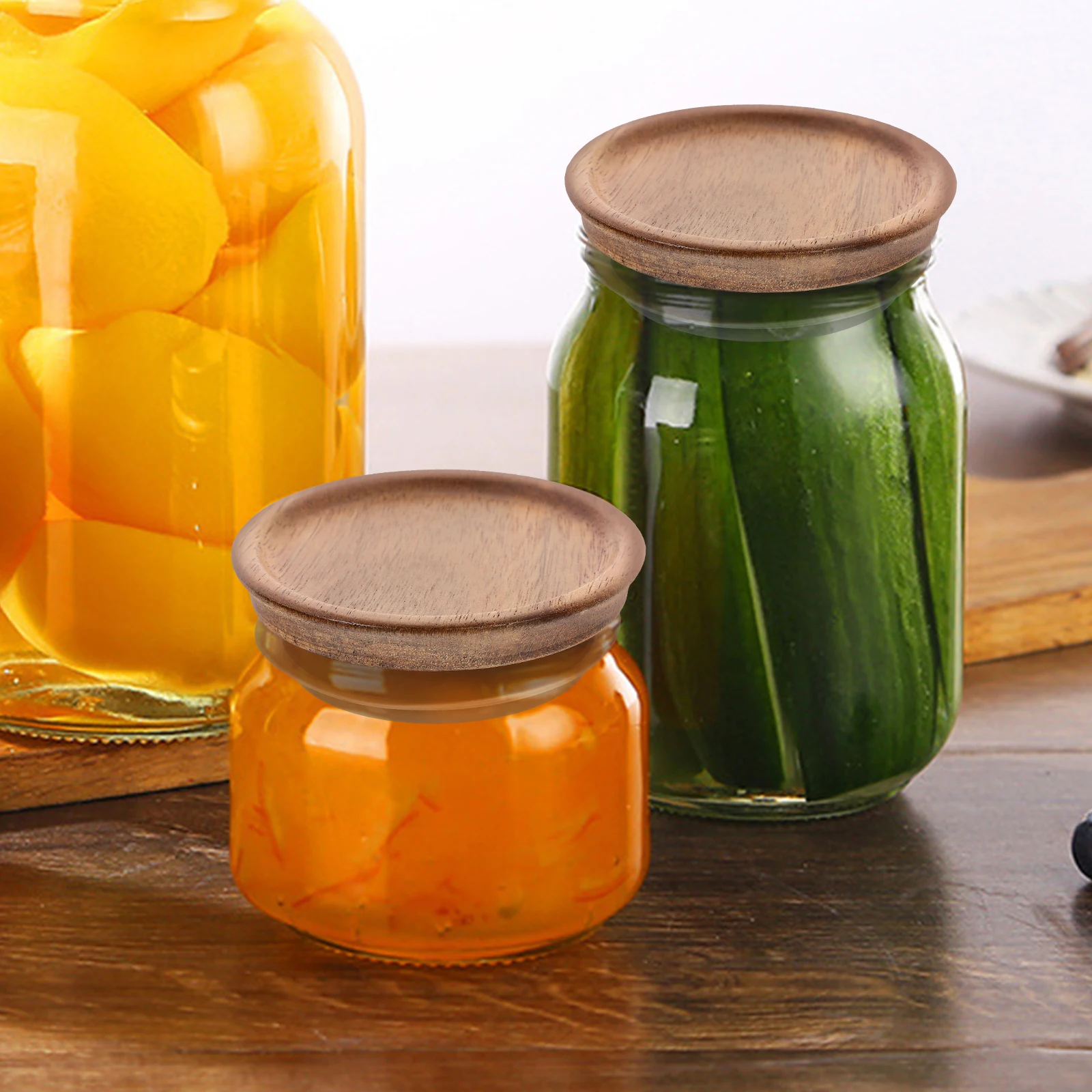 2Pcs Mason Jar Airtight Wooden Lids Leak Proof Silicone Rings Compatible Wide Mouth Kitchen Storage Covers Jars Lids
2Pcs Mason Jar Airtight Wooden Lids Leak Proof Silicone Rings Compatible Wide Mouth Kitchen Storage Covers Jars Lids