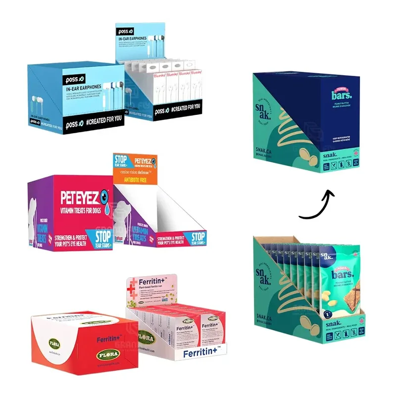 Custom Cardboard Display Box SRP Shelf Ready Packaging Folding Tear Off PDQ Storage Tray Retail Counter Top Display Unit
Custom Cardboard Display Box SRP Shelf Ready Packaging Folding Tear Off PDQ Storage Tray Retail Counter Top Display Unit