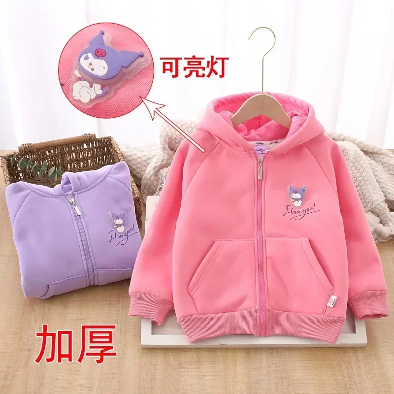Winter Kawaii Anime Sanrio Children Thick Warm Hooded Coat Cute Cartoon Kuromi Zipper Jacket Clothing Lovely Gifts for Kids
Winter Kawaii Anime Sanrio Children Thick Warm Hooded Coat Cute Cartoon Kuromi Zipper Jacket Clothing Lovely Gifts for Kids