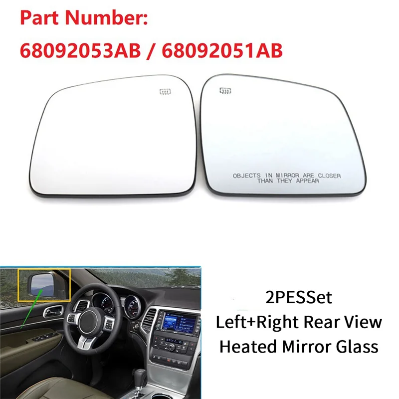 2PCS Rear View Heated Mirror Glass Component For Dodge Durango Jeep Grand Cherokee 2011-2021 68092053AB 68092051AB
2PCS Rear View Heated Mirror Glass Component For Dodge Durango Jeep Grand Cherokee 2011-2021 68092053AB 68092051AB