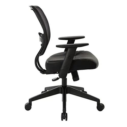 Black Bonded Leather Executive Chair With Mesh Back, Adjustable Armrests, Built-In Lumbar Support And Cushioned Seat
Black Bonded Leather Executive Chair With Mesh Back, Adjustable Armrests, Built-In Lumbar Support And Cushioned Seat