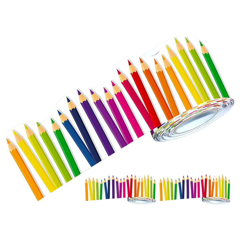 Pencil Sticker Classroom Decor 3 Rolls Coated Paper Borders Cartoon Pattern Bulletin Board Wall Removable
Pencil Sticker Classroom Decor 3 Rolls Coated Paper Borders Cartoon Pattern Bulletin Board Wall Removable