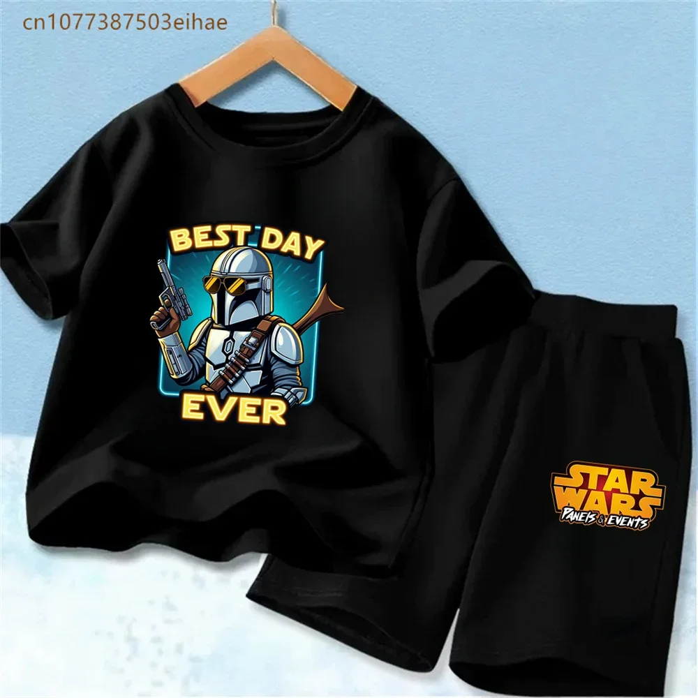 Star Wars Anime Boys' Outfit - Summer Pure Cotton Short-sleeved T-shirt, Breathable Shorts, Stylish and Casual Two-piece Set
Star Wars Anime Boys' Outfit - Summer Pure Cotton Short-sleeved T-shirt, Breathable Shorts, Stylish and Casual Two-piece Set