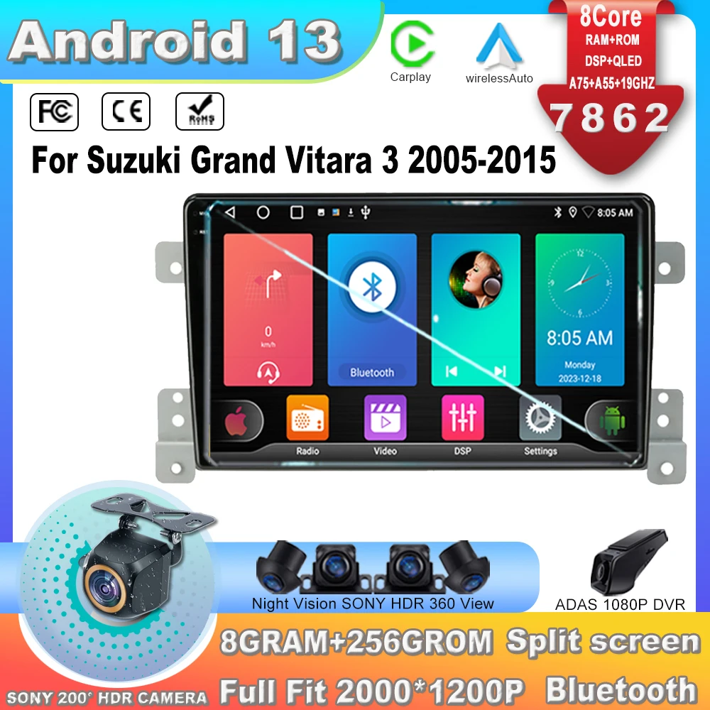 Автомагнитола для Suzuki Grand Vitara 3 2005-2015 Android13, Авторадио, GPS-навигация, автомобильный мультимедийный плеер BT WIFI IPS DVD 7862CPU
Автомагнитола для Suzuki Grand Vitara 3 2005-2015 Android13, Авторадио, GPS-навигация, автомобильный мультимедийный плеер BT WIFI IPS DVD 7862CPU