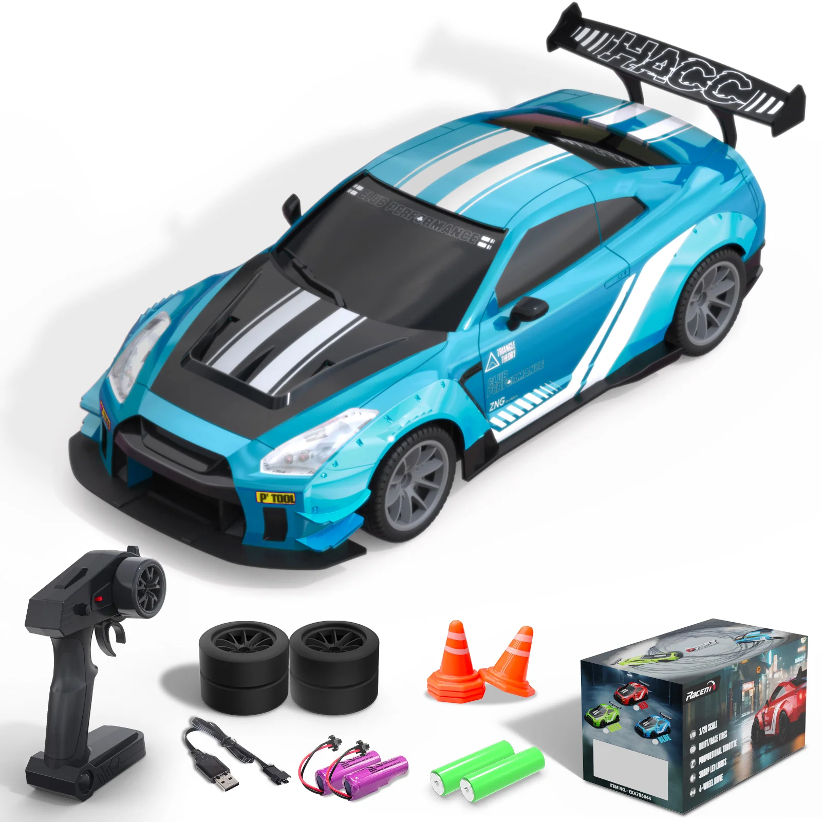 1:20 Scale RC Drift Car with LED Lights - Remote Control Racing Model (Red/Blue/Green) - Dual Battery Version
1:20 Scale RC Drift Car with LED Lights - Remote Control Racing Model (Red/Blue/Green) - Dual Battery Version